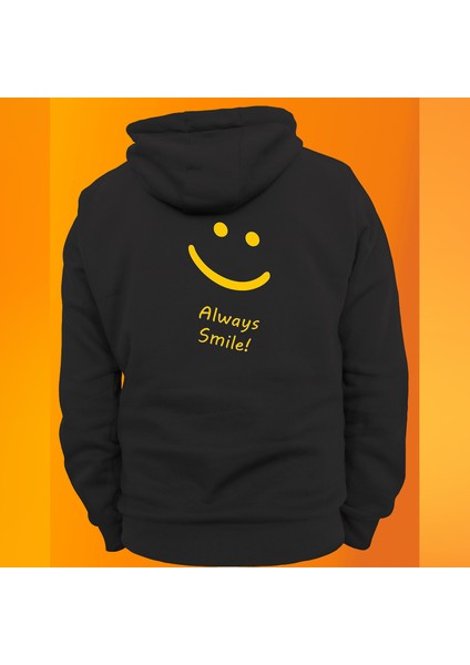 Always Smile Baskılı 3 Ipl. Şardonlu %100 Pamuk, Içi Polar, Çok Kalın Sweatshirt
