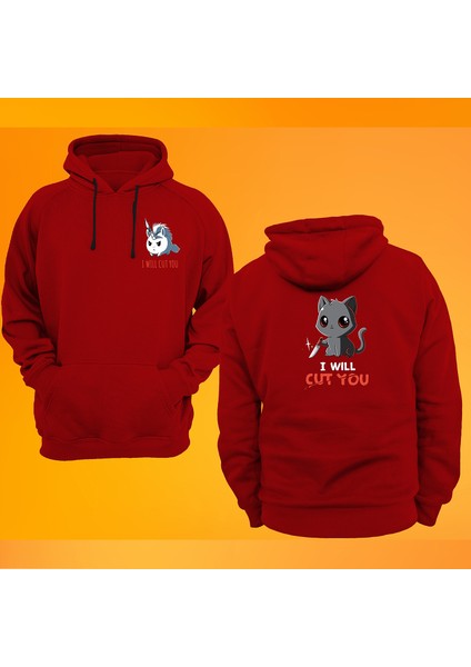 I Will Cut You Siyah Baskılı 3 Ipl. Şardonlu %100 Pamuk, Içi Polar, Çok Kalın Sweatshirthirt