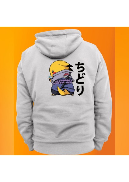 Ninja Pikachu Baskılı 3 Ipl. Şardonlu %100 Pamuk, Içi Polar, Çok Kalın Sweatshirt