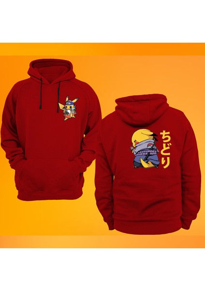 Ninja Pikachu Baskılı 3 Ipl. Şardonlu %100 Pamuk, Içi Polar, Çok Kalın Sweatshirt