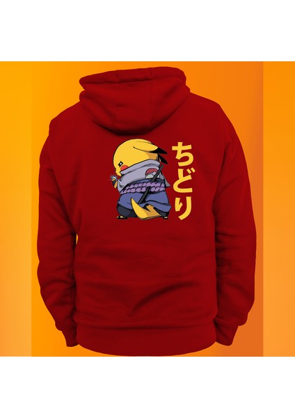 Ninja Pikachu Baskılı 3 Ipl. Şardonlu %100 Pamuk, Içi Polar, Çok Kalın Sweatshirt