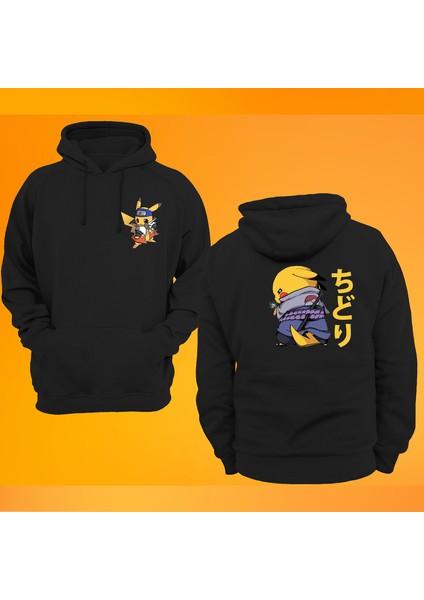 Ninja Pikachu Baskılı 3 Ipl. Şardonlu %100 Pamuk, Içi Polar, Çok Kalın Sweatshirt