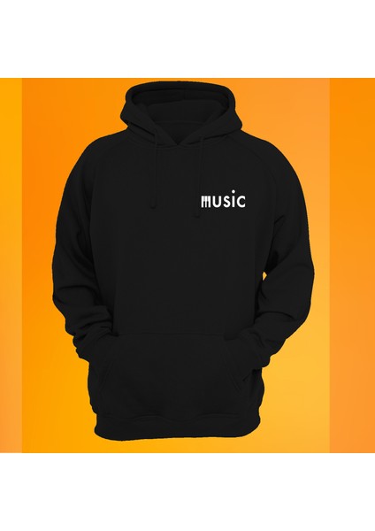 Piano Music Baskılı 3 Ipl. Şardonlu %100 Pamuk, Içi Polar, Çok Kalın Sweatshirt