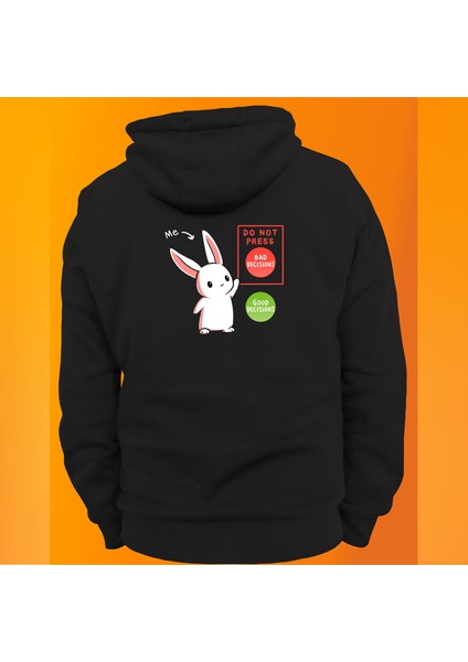 Tavşan Baskılı 3 Ipl. Şardonlu %100 Pamuk, Içi Polar, Çok Kalın Sweatshirt