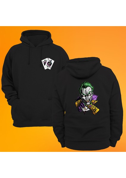 Joker Here's My Card Baskılı 3 Ipl. Şardonlu %100 Pamuk, Içi Polar, Çok Kalın Sweatshirt