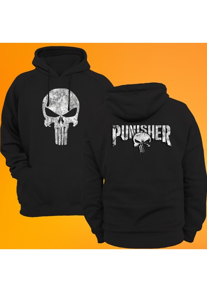 Punisher Baskılı 3 Ipl. Şardonlu %100 Pamuk, Içi Polar, Çok Kalın Sweatshirt