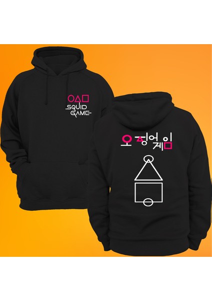 Squid Game Baskılı 3 Ipl. Şardonlu %100 Pamuk, Içi Polar, Çok Kalın Sweatshirt