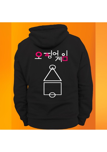 Squid Game Baskılı 3 Ipl. Şardonlu %100 Pamuk, Içi Polar, Çok Kalın Sweatshirt