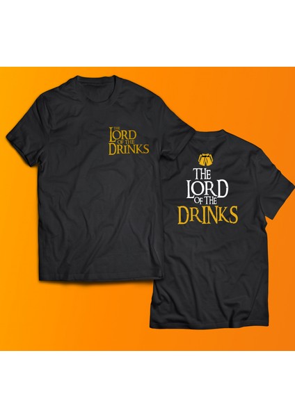 Lord The Of The Drinks Baskılı %100 Pamuk Oversize T-Shirt Büyük Beden Tişört