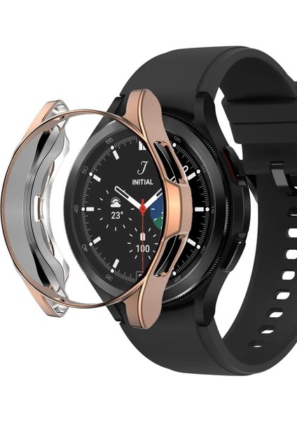 Samsung Galaxy Watch 4 Classic 46MM Kılıf 360 Full Round Soft Silicone Rose Gold