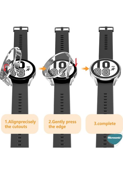 Samsung Galaxy Watch 4 44MM Kılıf 360 Full Round Soft Silicone Siyah