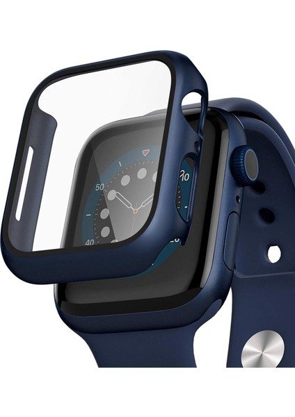 Apple Watch Uyumlu Series 7 41MM Kılıf Matte Premium Slim Watch Uyumluband Lacivert