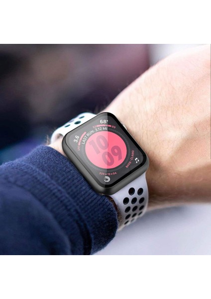 Apple Watch Uyumlu Series 7 41MM Kılıf Matte Premium Slim Watch Uyumluband Gümüş