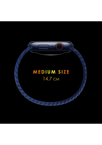 Apple Watch Uyumlu Series 6 40MM Kordon, (Medium Size, 147MM) Braided Solo Loop Band Beyaz modelleri
