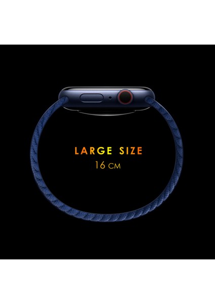 Apple Watch Uyumlu Series 4 40MM Kordon, (Large Size, 160MM) Braided Solo Loop Band Açık Yeşil modelleri