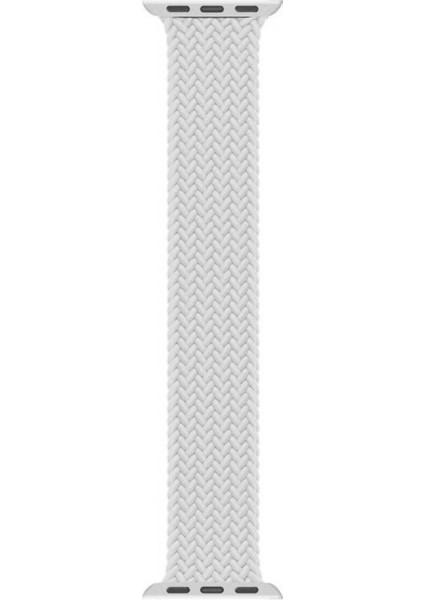 Apple Watch Uyumlu Series 3 38MM Kordon, (Small Size, 127MM) Braided Solo Loop Band Beyaz