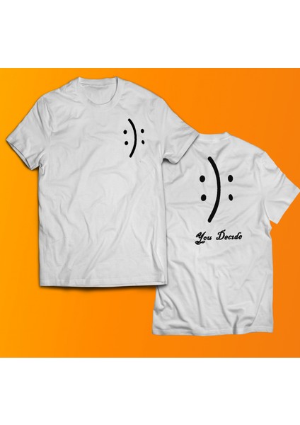Sen Karar Ver Baskılı %100 Pamuk Oversize T-Shirt Büyük Beden Tişört