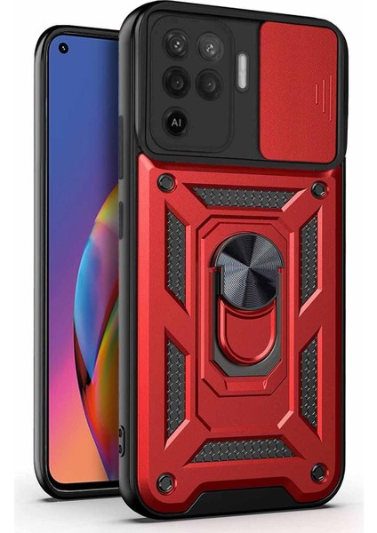 Oppo Reno 5 Lite Kılıf Impact Resistant Kırmızı