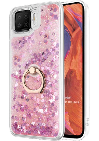 Oppo A73 Kılıf Glitter Liquid Holder Pembe