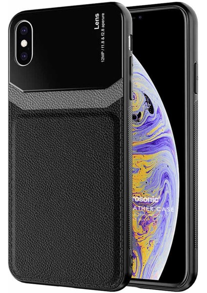 Apple iPhone Xs Kılıf Uniq Leather Siyah