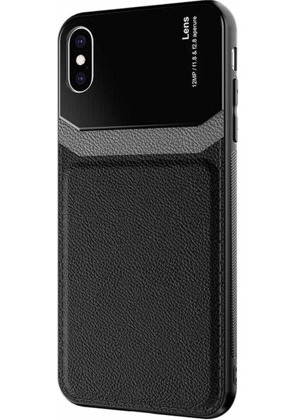 Apple iPhone Xs Kılıf Uniq Leather Siyah