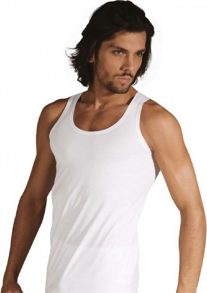 6'lı Paket Klasik Erkek Atlet Beyaz