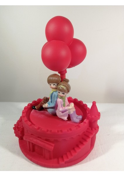 Kırmızı Balon Altında Müzik Çalan Işıklı Hediyelik