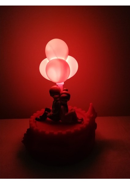 Kırmızı Balon Altında Müzik Çalan Işıklı Hediyelik fiyatları