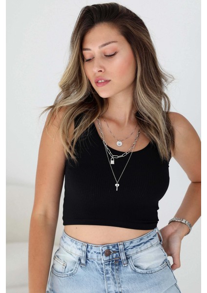 Kalın Askılı Fitilli Crop