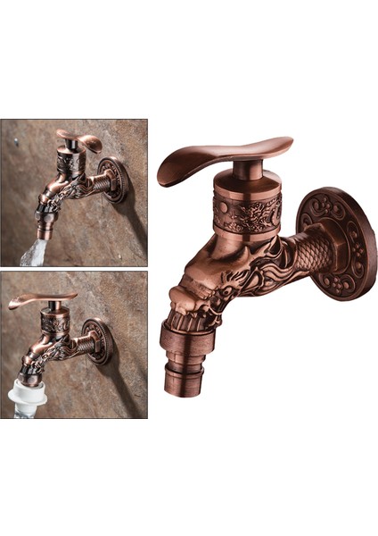Kapalı Ev Lavabo Banyo Bataryası, Duvara Monte Havzası Evye Karıştırma Musluk Açık Bahçe Balkon Su Dokunun, Küvet Duvarları Bibcock - Bronz (Yurt Dışından) indirimleri