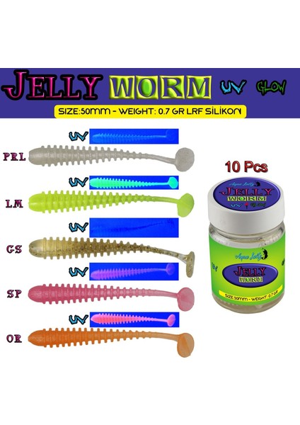 Jelly Worm Lrf Silikonu 5 cm 0,7 gr