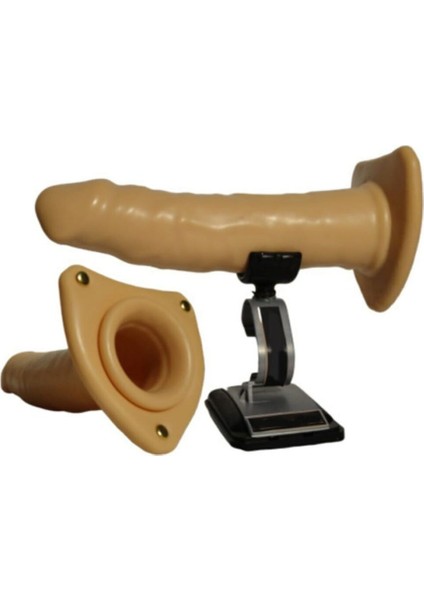 19 cm Içi Boş Belden Bağlamalı Külotlu Protez Strapon Penis Dildo