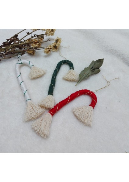 Makrome Yılbaşı Şeker Süsleri Küçük Boy 3'lü Set
