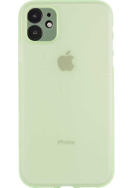 Apple iPhone 11 Kılıf 0.3mm Ultra Ince Hayalet Yumuşak Kapak Açık Yeşil