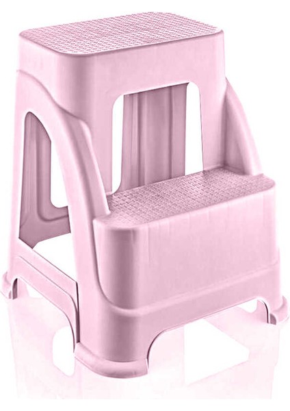 Merdivo Büyük Boy 2 Basamaklı Merdiven Tabure Pembe