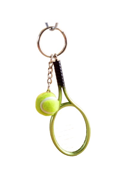 Gerçekçi Tenis Raketi Tasarımlı Şık Anahtarlık Kolye Çanta Süsü Tennis Keychain