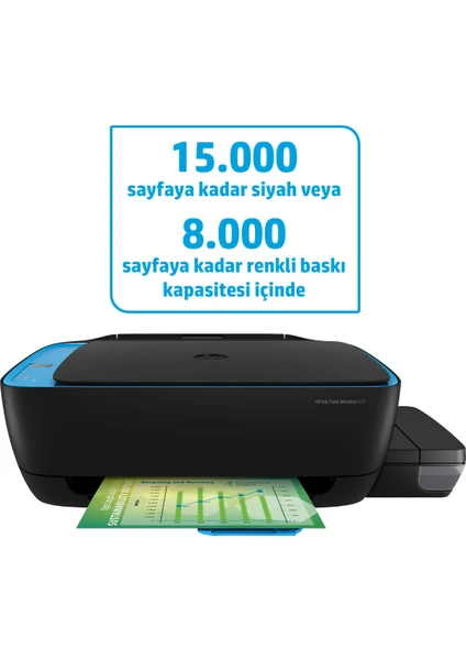 Hp Ink Tank Wireless 419 Fotokopi + Tarayıcı + Wi-Fi Mürekkep Püskürtmeli Tanklı Yazıcı Z6Z97A