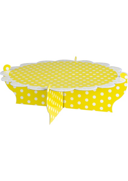 Cup Cake Standı Parti Doğum Günü Tek Kat Çap 30 cm Sarı