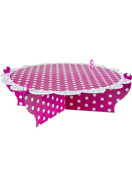 Cup Cake Standı Parti Doğum Günü Tek Kat Çap 30 cm Pembe