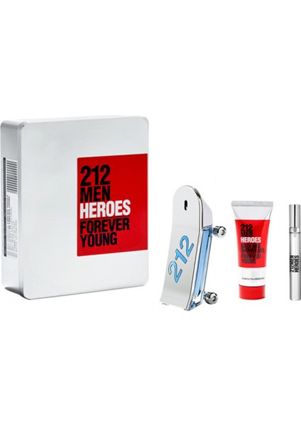 Carolina Herrera 212 Heroes Erkek Edt 90 ml Parfüm + Duş Jeli 100 ml + Parfüm 10 ml