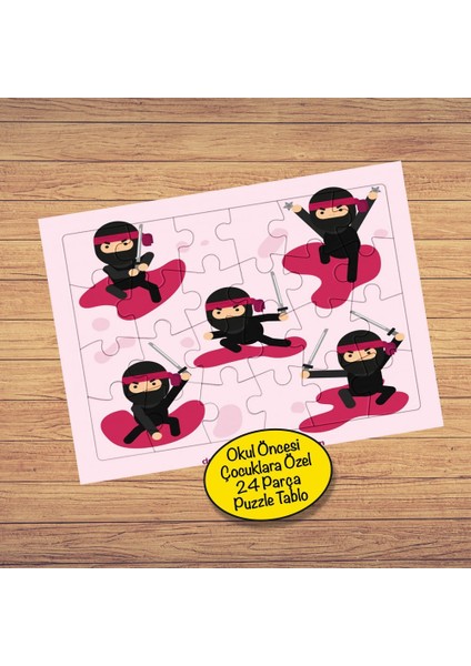 Dövüşçü Ninja 24 Parça Çocuklara Özel Yapboz TABLO-23-2147867333