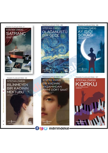 Satranç - Korku - Ay Işığı Sokağı - Olağanüstü Bir Gece - Stefan Zweig - 6 Kitap Set