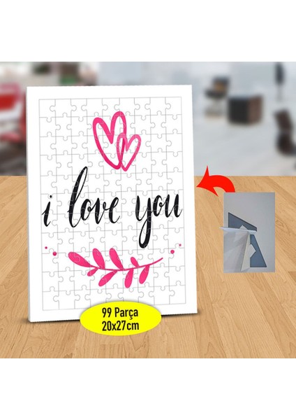 I Love You Yazılı 99 Parça Puzzle Yapboz TABLO-53876-58152