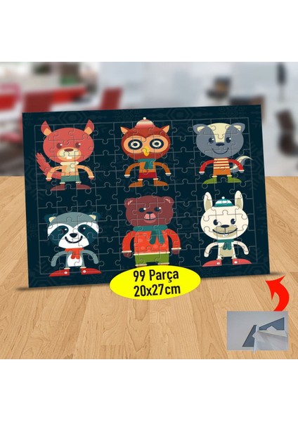 Baykuş ve Mutlu Arkadaşları 99 Parça Puzzle Yapboz TABLO-21475