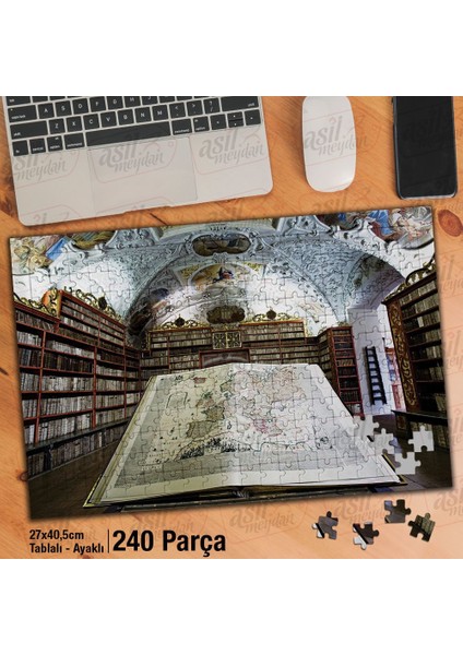 Asil Hobi Kitaplar - Kütüphane Yapboz -Ayak Destekli Çerçeveli 240 Parça Puzzle