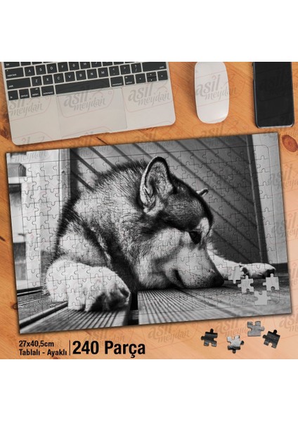 Asil Hobi - Sevimli Kurt Köpeği - Hayvan - Yapboz - Ayak Destekli 240 Parça Puzzle