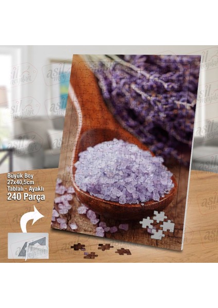 Asil Hobi Tahta Kaşık- Tuz - Leylak - Bitki -Çiçek Yapboz - Ayak Destekli Çerçeveli 240 Parça Puzzle fiyatları
