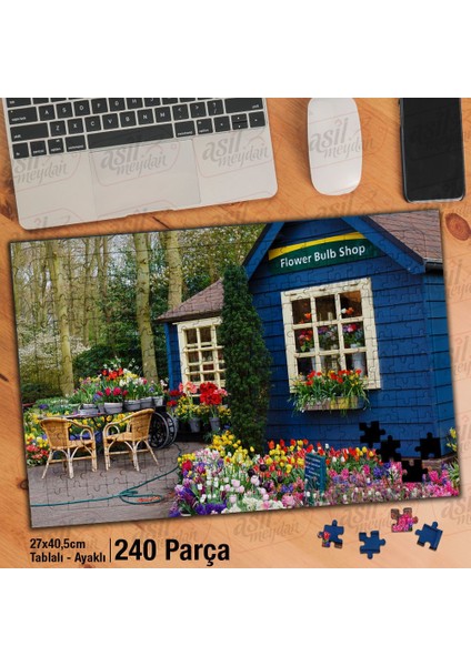 Asil Hobi Mavi Ev - Çiçek Bahçesi - Doğa Yapboz- Ayak Destekli Çerçeveli 240 Parça Puzzle fiyatları