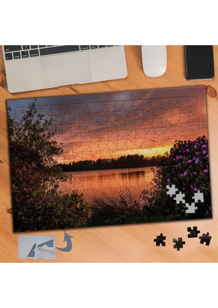 Çiçekler Arasından Gün Batımı 240 Parça Puzzle Yapboz TABLO-551