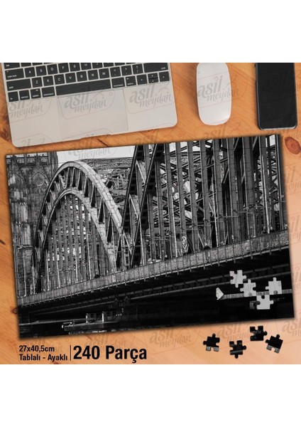 Asil Hobi Mimari Yapı - Köprü - Metal - Köln Yapboz -Ayak Destekli Çerçeveli 240 Parça Puzzle